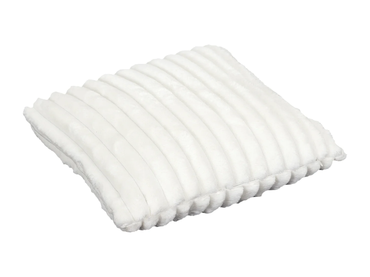 Coussin Flanelle Cotele Ecru 40x40cm Beige