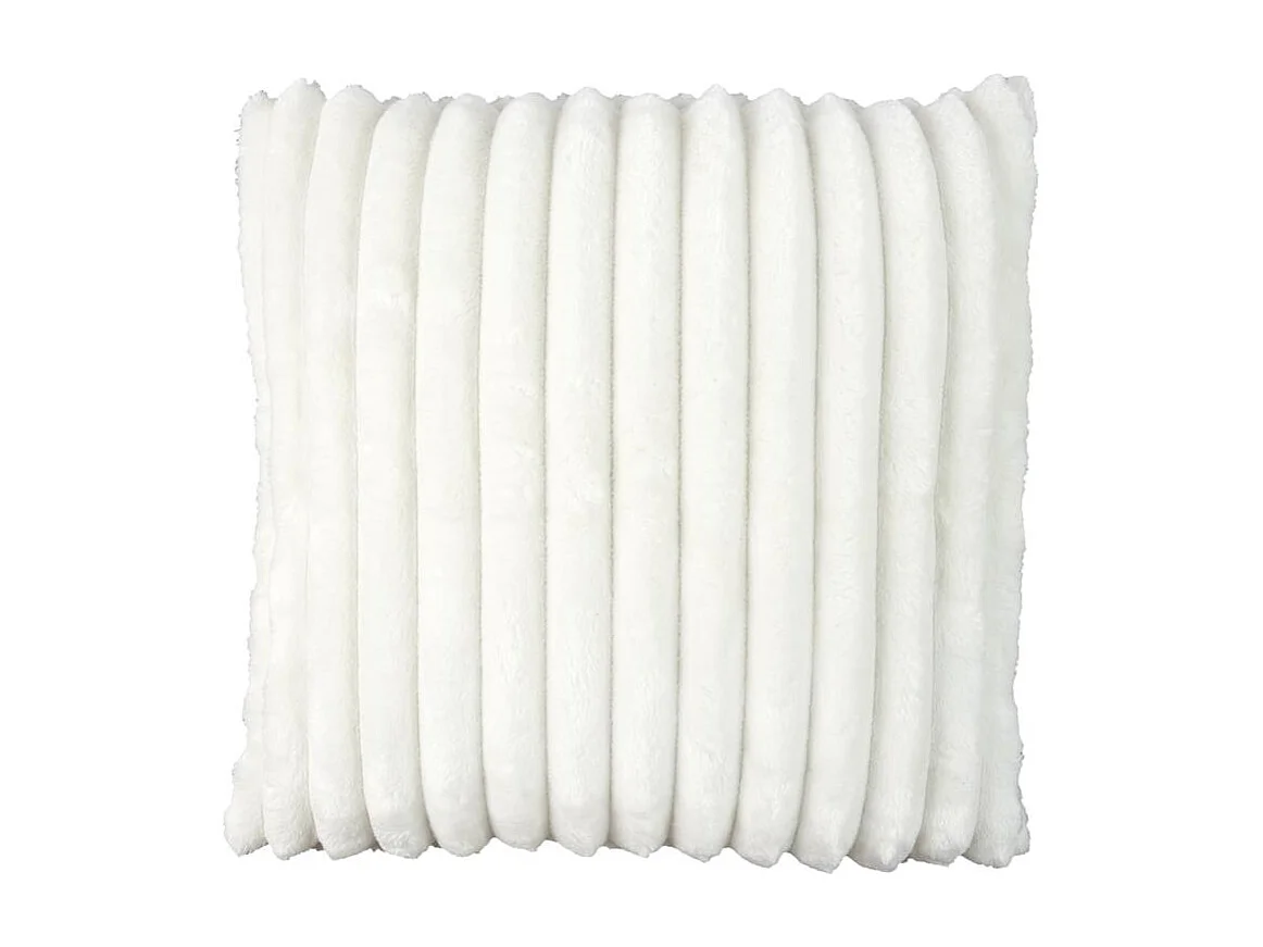 Coussin Flanelle Cotele Ecru 40x40cm Beige