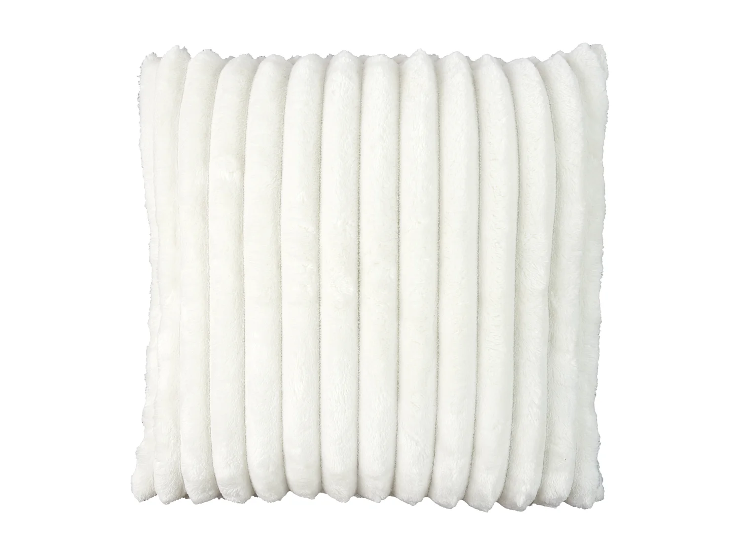 Coussin Flanelle Cotele Ecru 40x40cm Beige