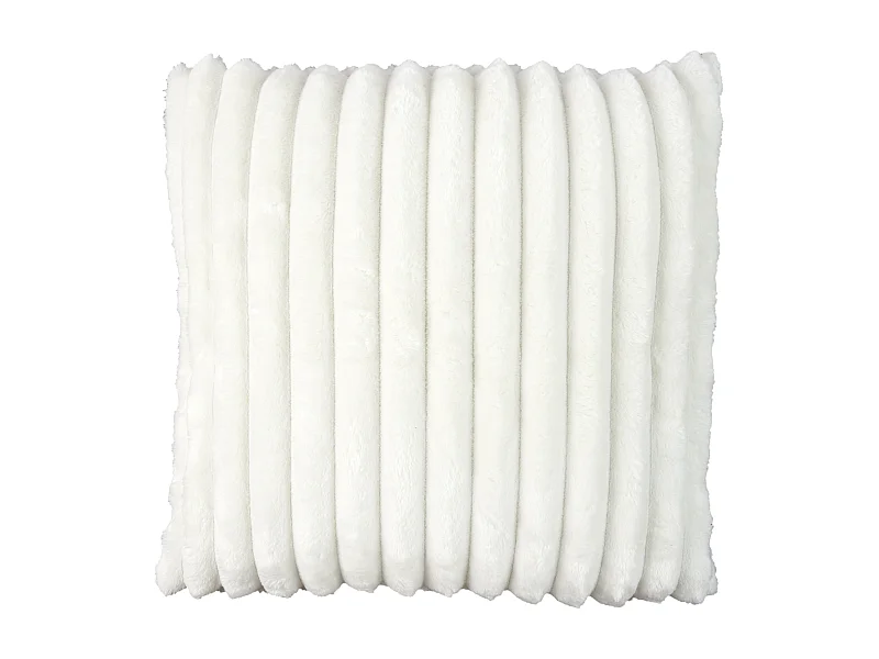 Coussin Flanelle Cotele Ecru 40x40cm Beige