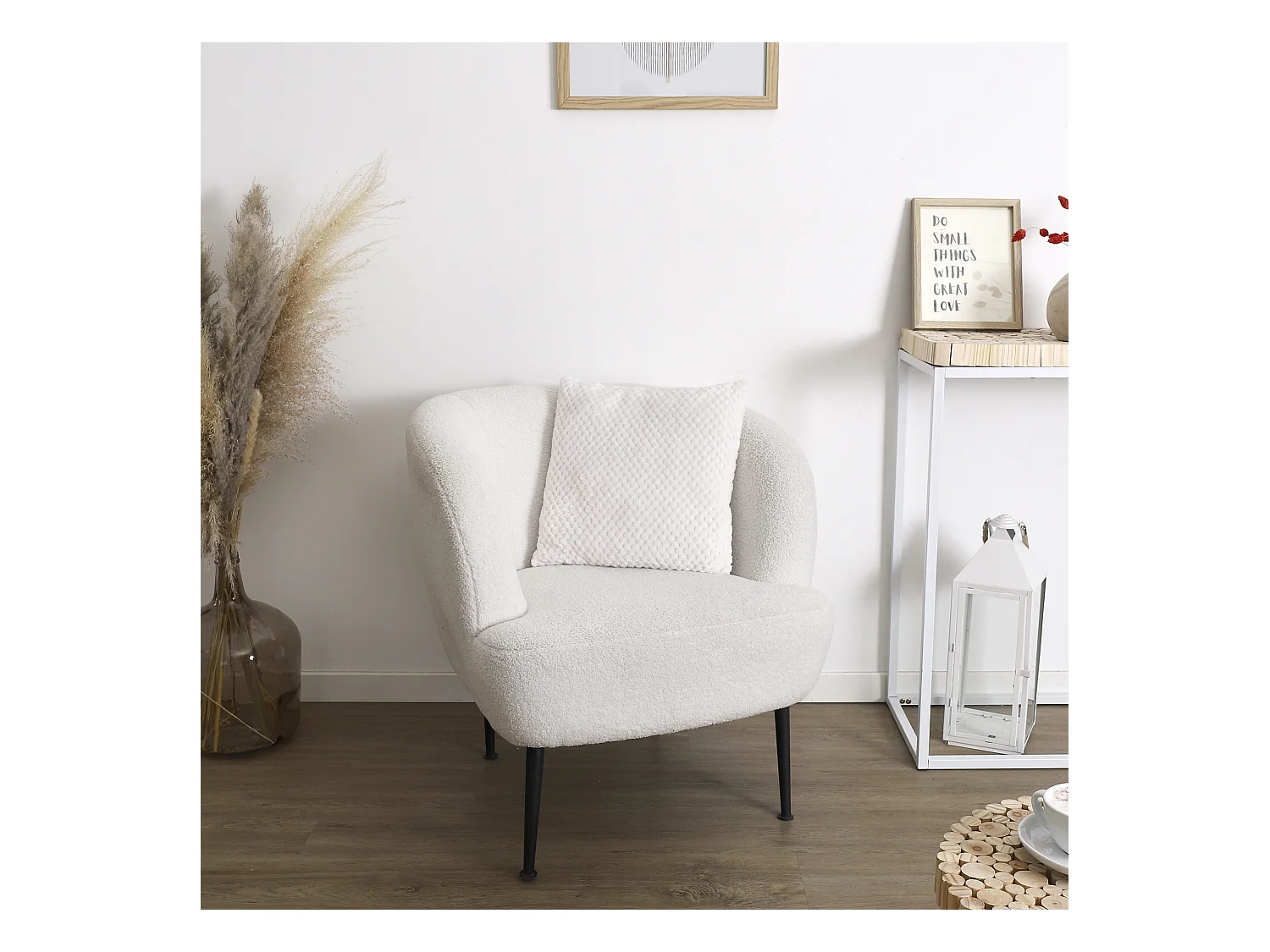 Coussin Déco Nid d'Abeille "Crush" 40x40cm Blanc