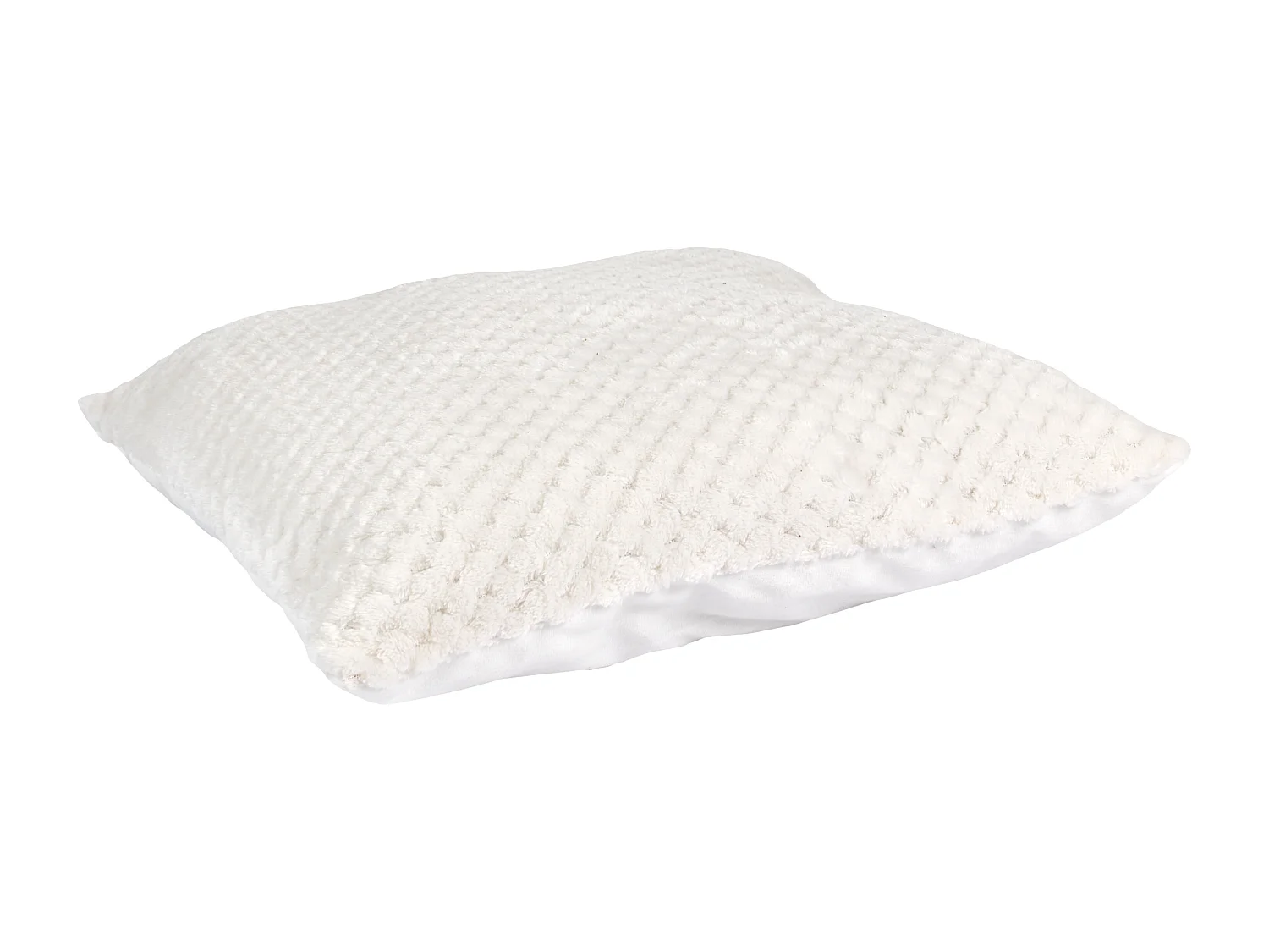 Coussin Déco Nid d'Abeille "Crush" 40x40cm Blanc