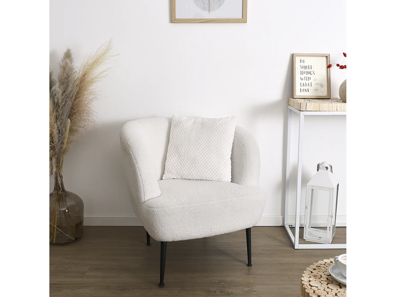 Coussin Déco Nid d'Abeille "Crush" 40x40cm Blanc