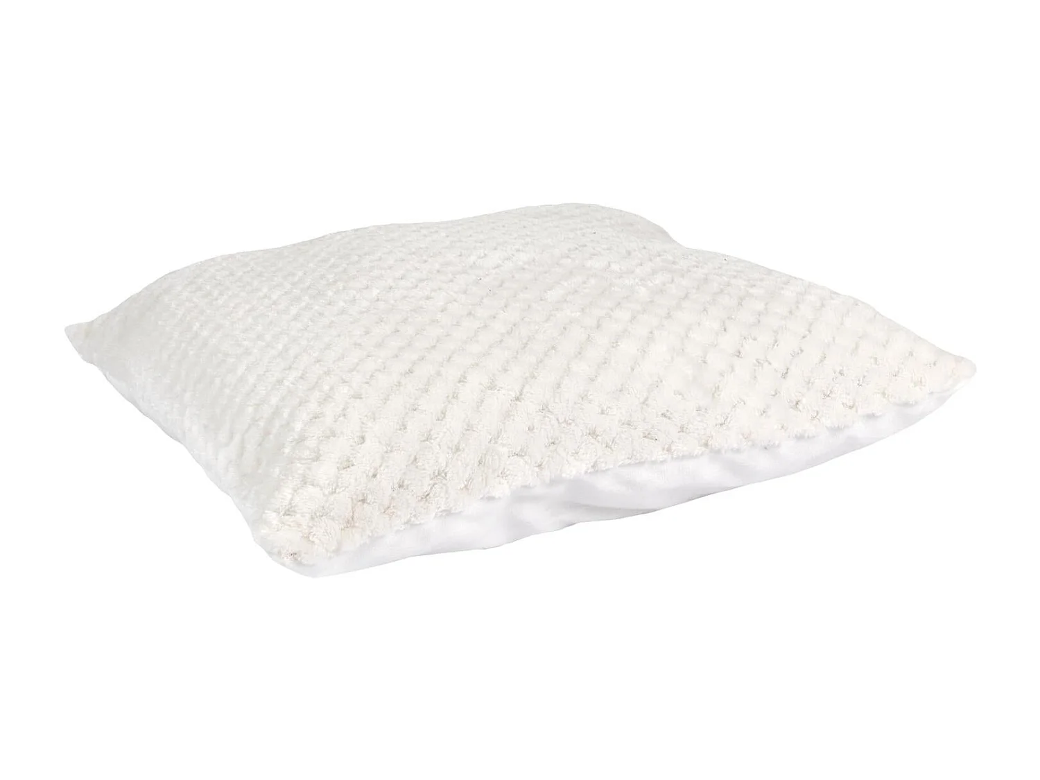 Coussin Déco Nid d'Abeille "Crush" 40x40cm Blanc