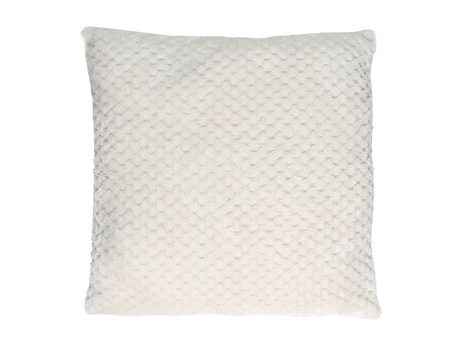 Coussin Déco Nid d'Abeille "Crush" 40x40cm Blanc