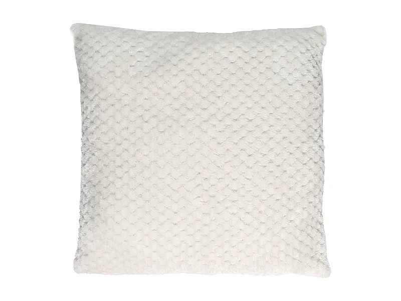 Coussin Déco Nid d'Abeille "Crush" 40x40cm Blanc