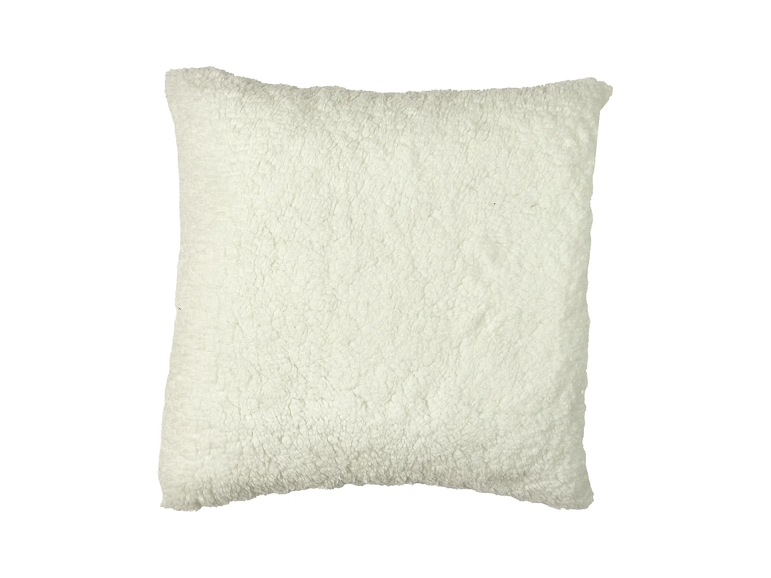 Coussin Imprime Et Sherpa Blanc 40x40cm Blanc
