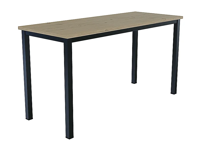 Scrivania Tavolo Da Computer PC In Legno Gambe In Metallo Scrittoio Desk Ufficio Studio Cameretta Soggiorno Design Moderno 138x55x73 Cm Nero E Rovere