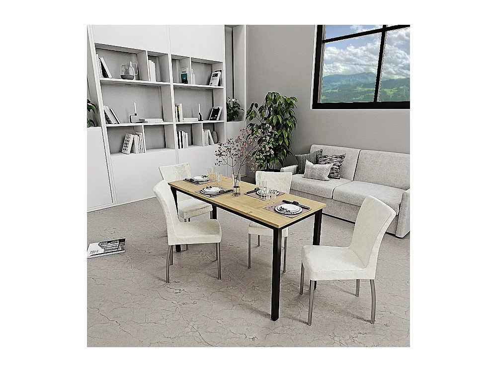 Scrivania Tavolo Da Computer PC In Legno Con Gambe In Metallo Scrittoio Mobile Desk Da Ufficio Studio Cameretta Soggiorno Sala Da Pranzo 138x55x73 Cm Nero Rovere