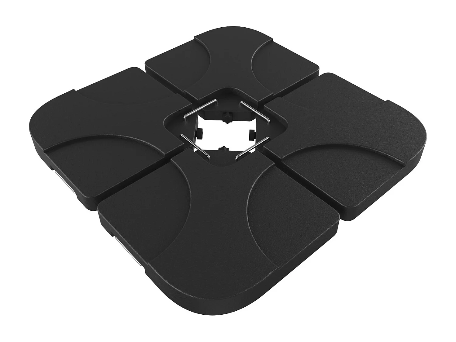 Set 4 Supporto Pesi Base Ombrellone Parasole Da Giardino In Plastica HDPE Riempibili Con Acqua E Sabbia 60 Litri / 100 Kg Adatti Per Ombrelloni Base A Croce 50 x 50