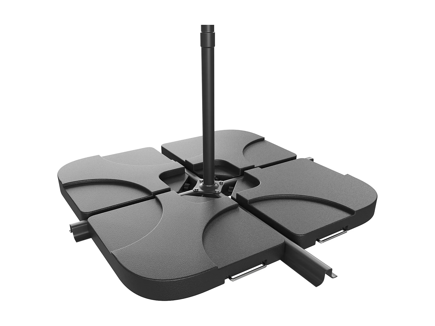 Set 4 Supporto Pesi Base Ombrellone Parasole Da Giardino In Plastica HDPE Riempibili Con Acqua E Sabbia 60 Litri / 100 Kg Adatti Per Ombrelloni Base A Croce 50 x 50