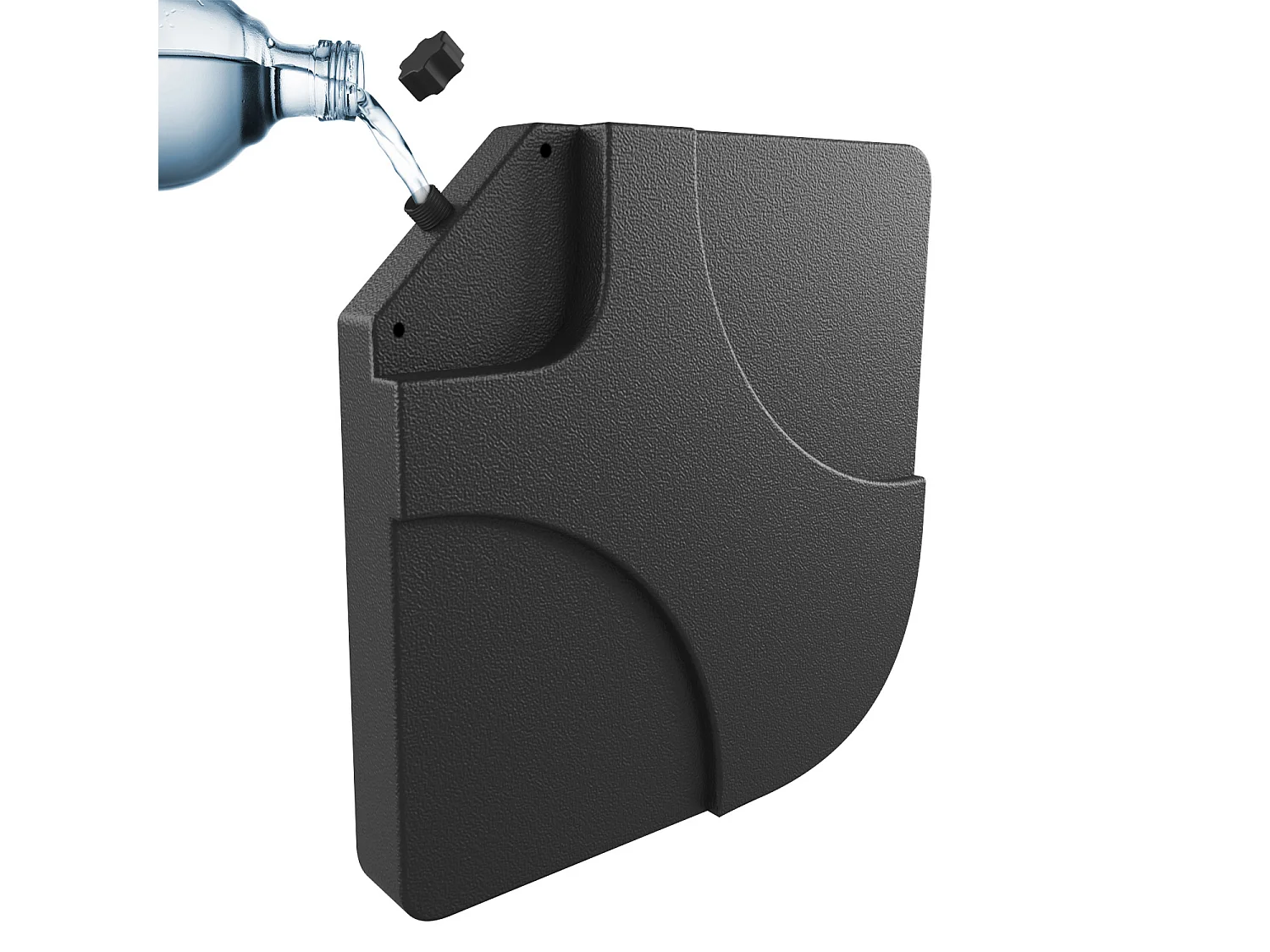 Set 4 Supporto Pesi Base Ombrellone Parasole Da Giardino In Plastica HDPE Riempibili Con Acqua E Sabbia 60 Litri / 100 Kg Adatti Per Ombrelloni Base A Croce 50 x 50