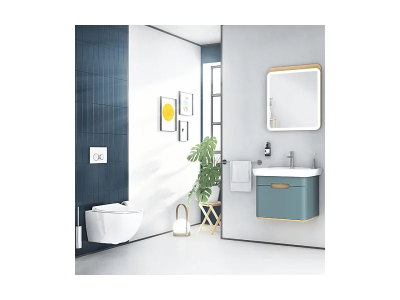 WC suspendu sans bride VITRA Sento blanc mat + abattant