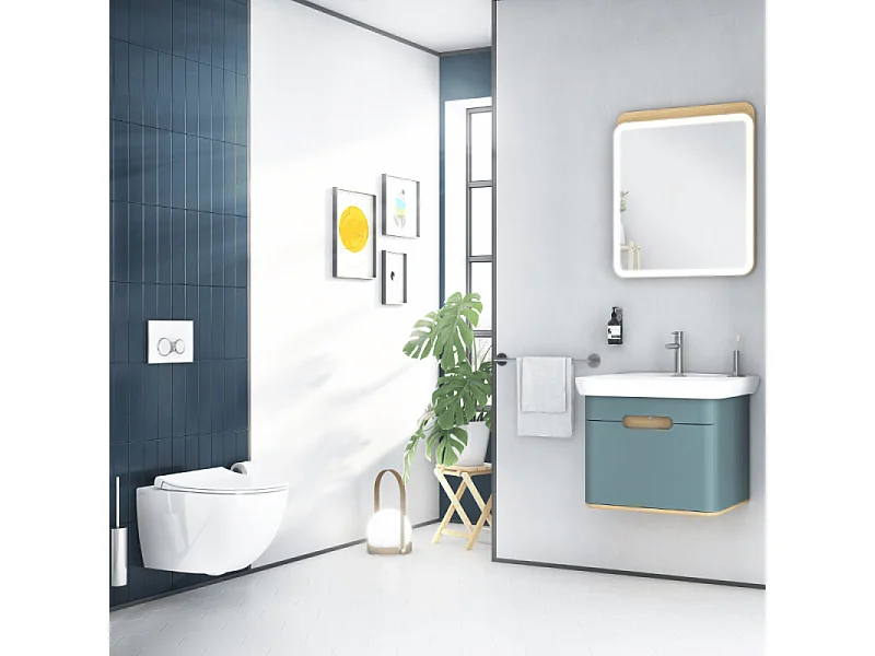 WC suspendu sans bride VITRA Sento blanc mat + abattant