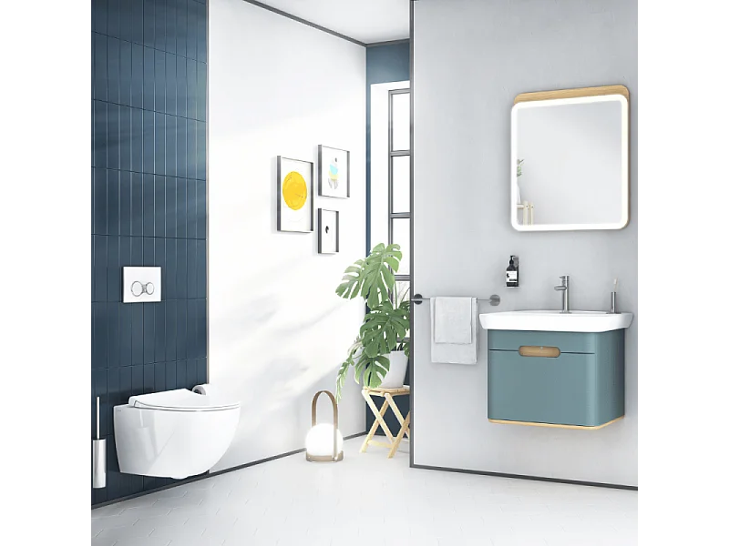 WC suspendu sans bride VITRA Sento blanc mat + abattant