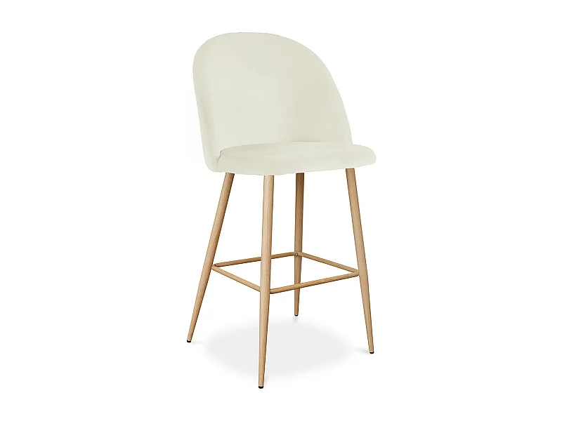 Sgabello imbottito in velluto - Design scandinavo - Evelyne