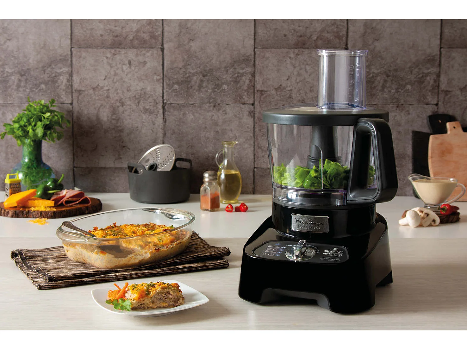 Moulinex Robot multifonction 2l 1000w noir - fp821811