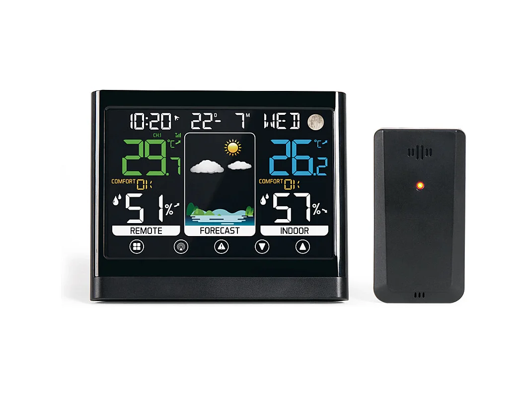 Station météo tactile avec écran LCD couleur