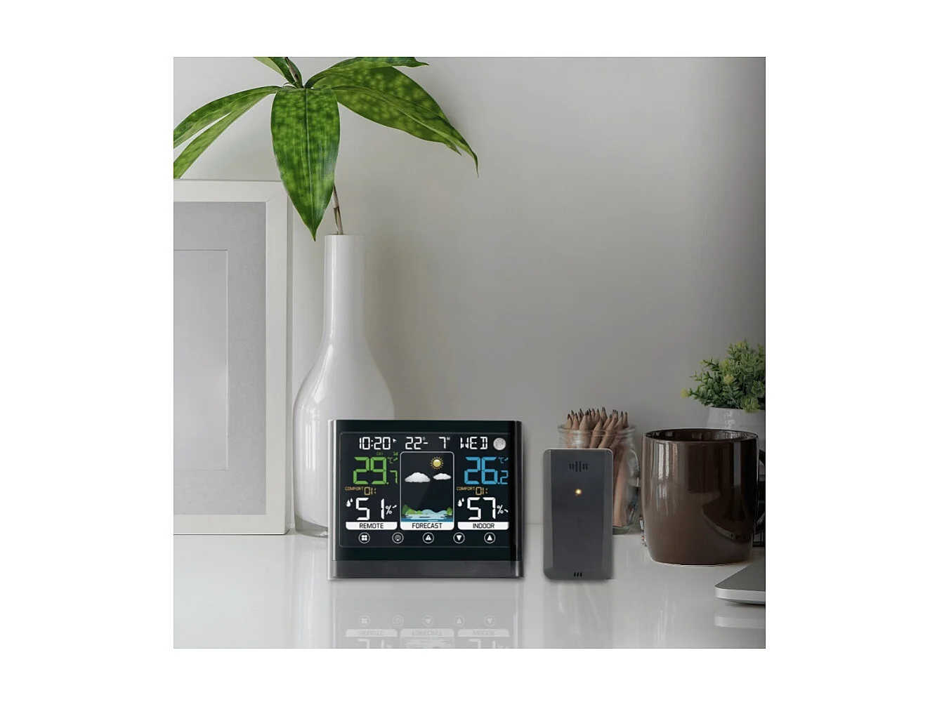 Station météo tactile avec écran LCD couleur