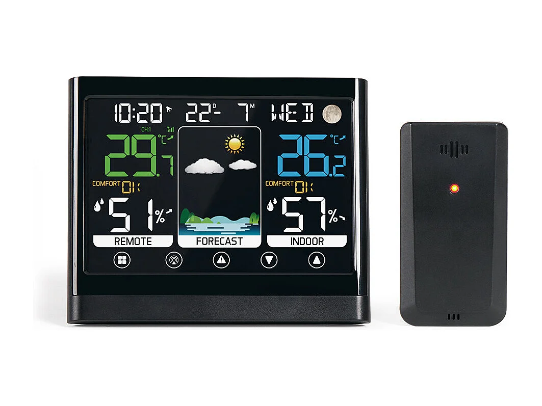 Station météo tactile avec écran LCD couleur