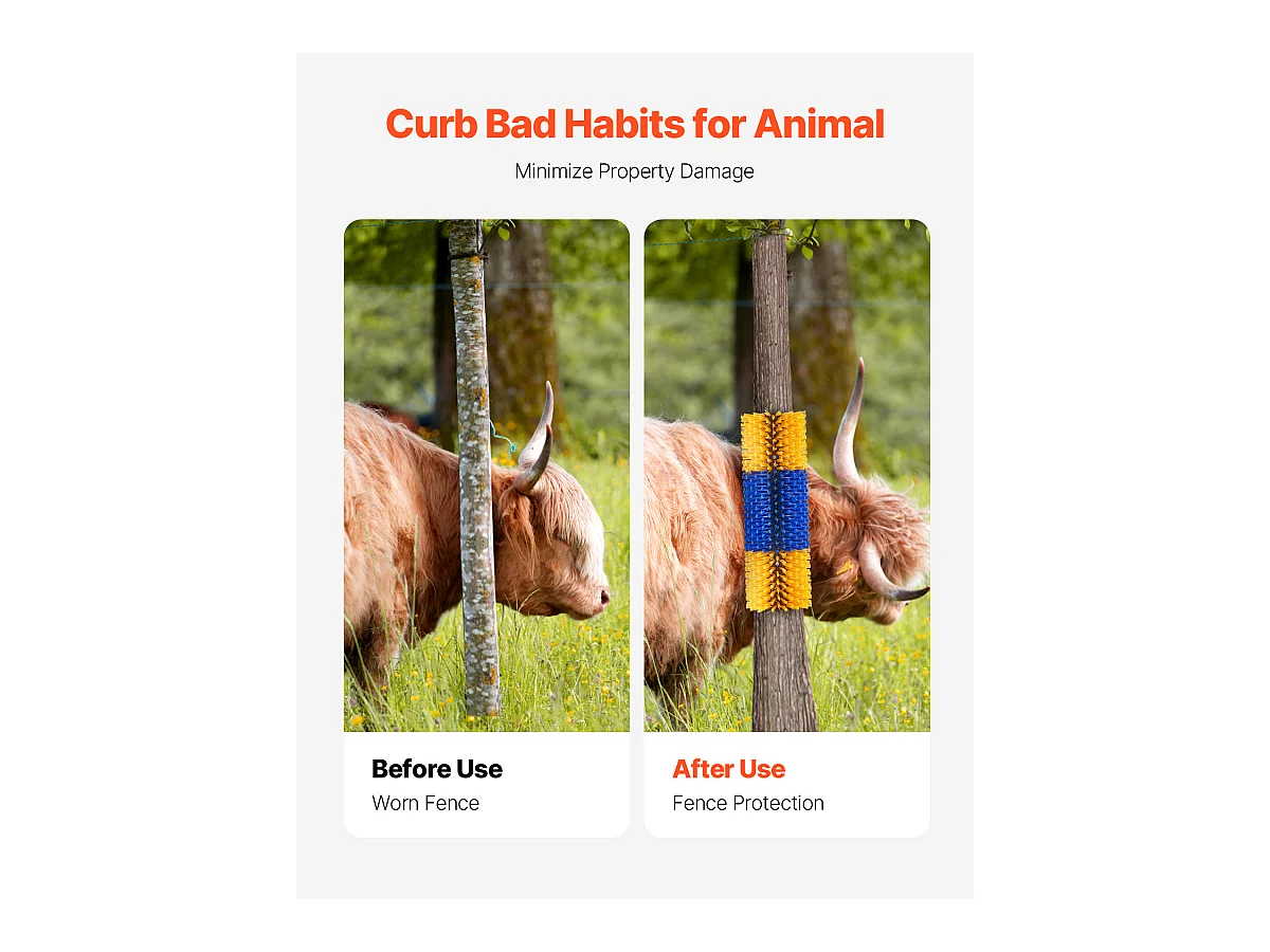 Brosse à Gratter pour Bétail SucceBuy 4 Pièces 43cm pour Soulager les Démangeaisons des Chevaux, Soulage les Démangeaisons, Garde Propre