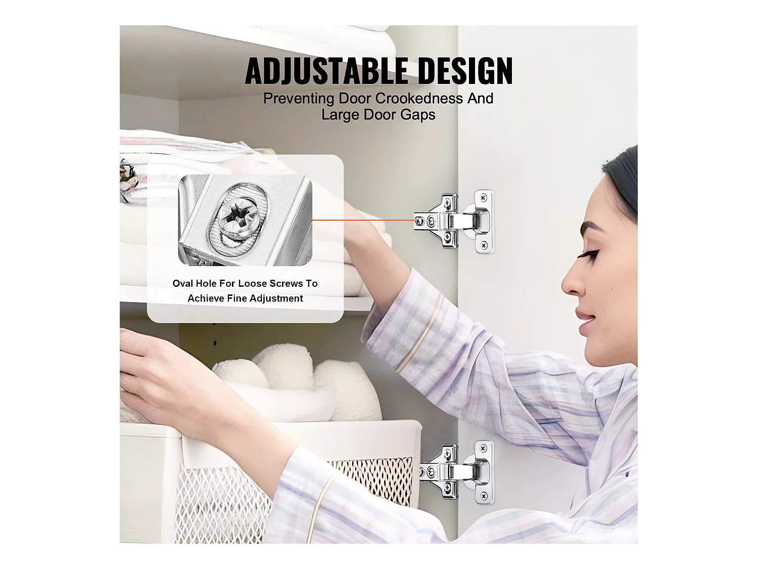 Lot de 60 Charnières de Porte d'Armoire à Fermeture Douce SucceBuy, Fermeture en Douceur Avec ou Sans Cadre