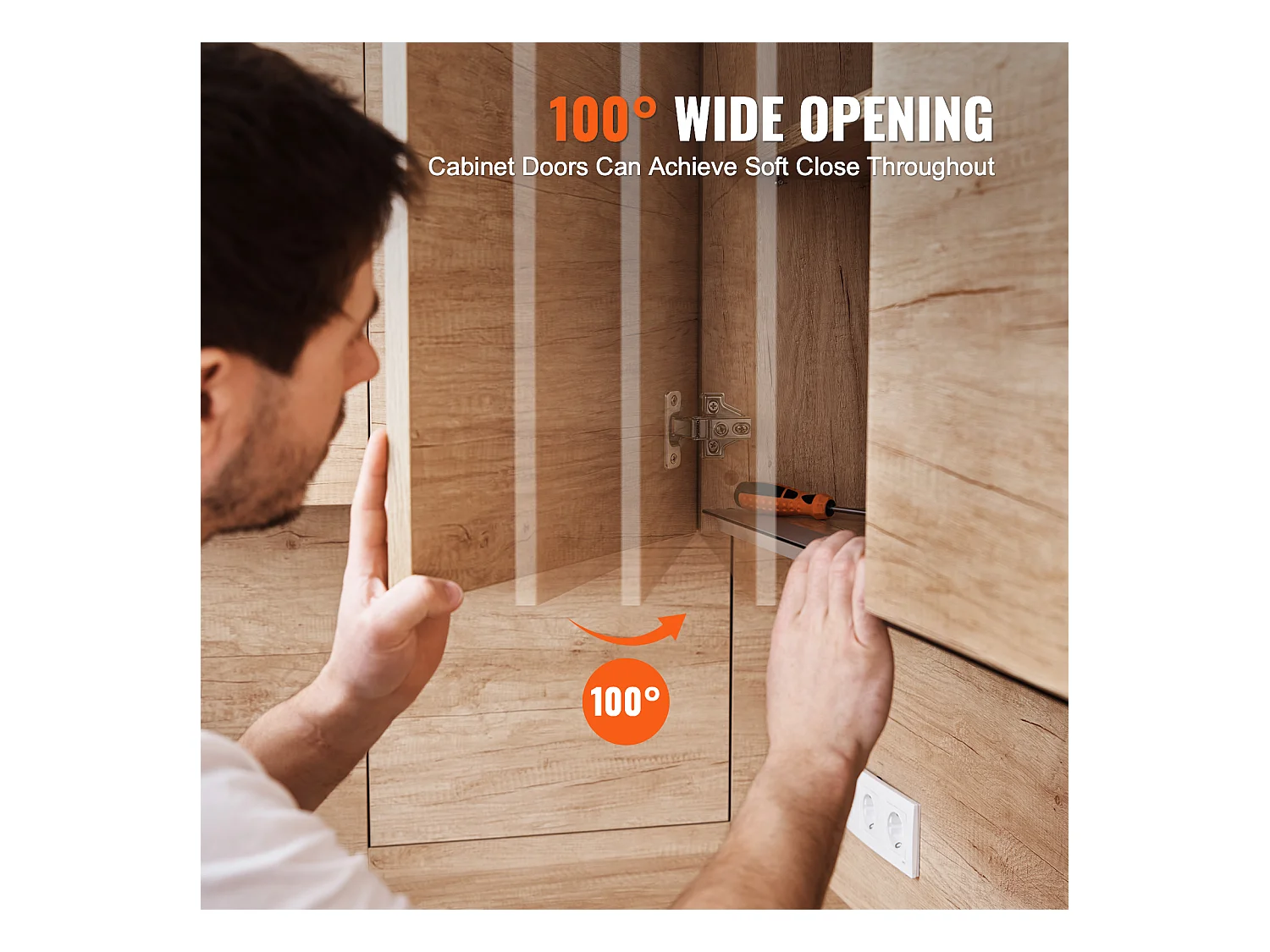 Lot de 60 Charnières de Porte d'Armoire à Fermeture Douce SucceBuy, Fermeture en Douceur Avec ou Sans Cadre