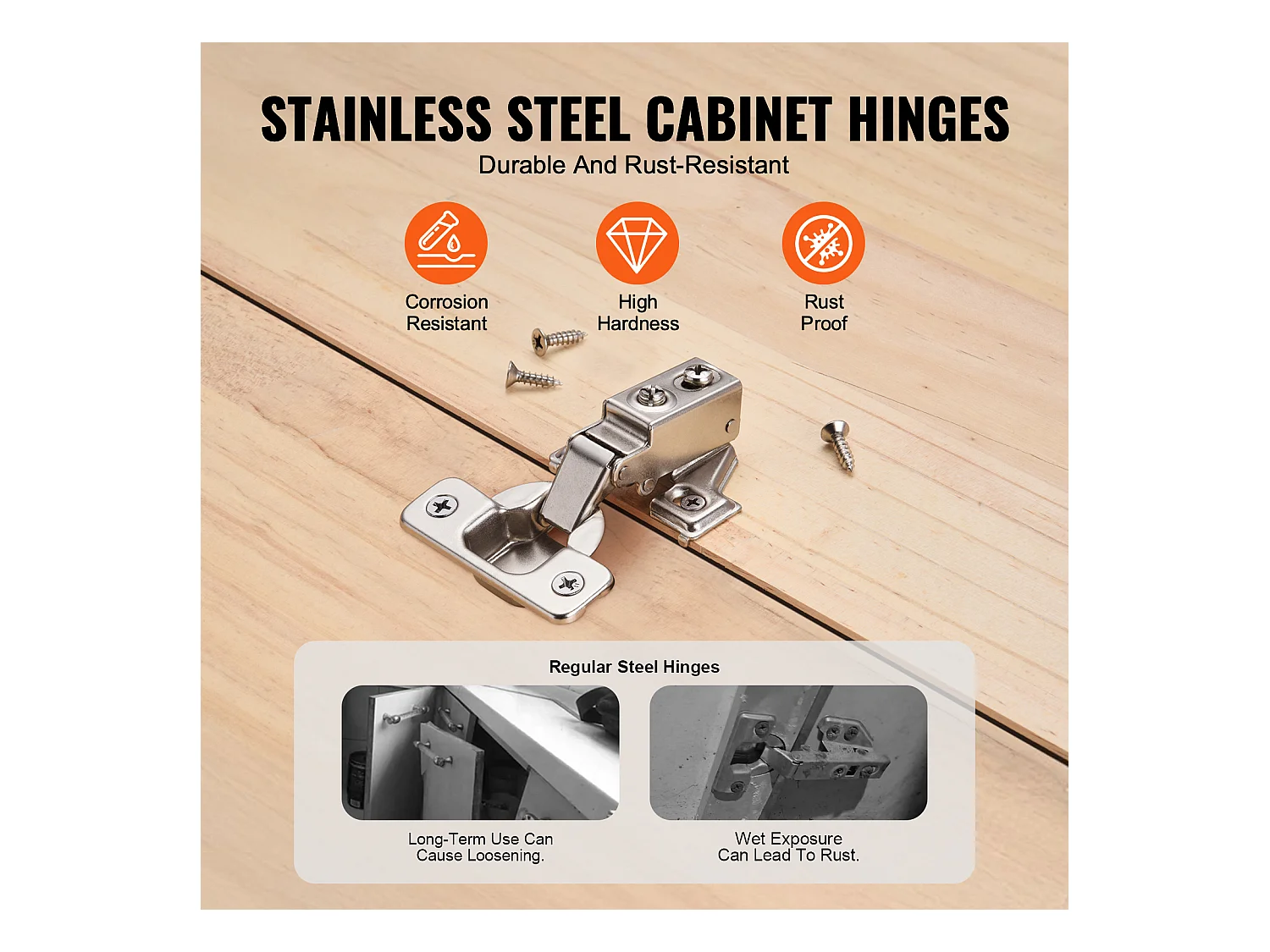 Lot de 60 Charnières de Porte d'Armoire à Fermeture Douce SucceBuy, Fermeture en Douceur Avec ou Sans Cadre