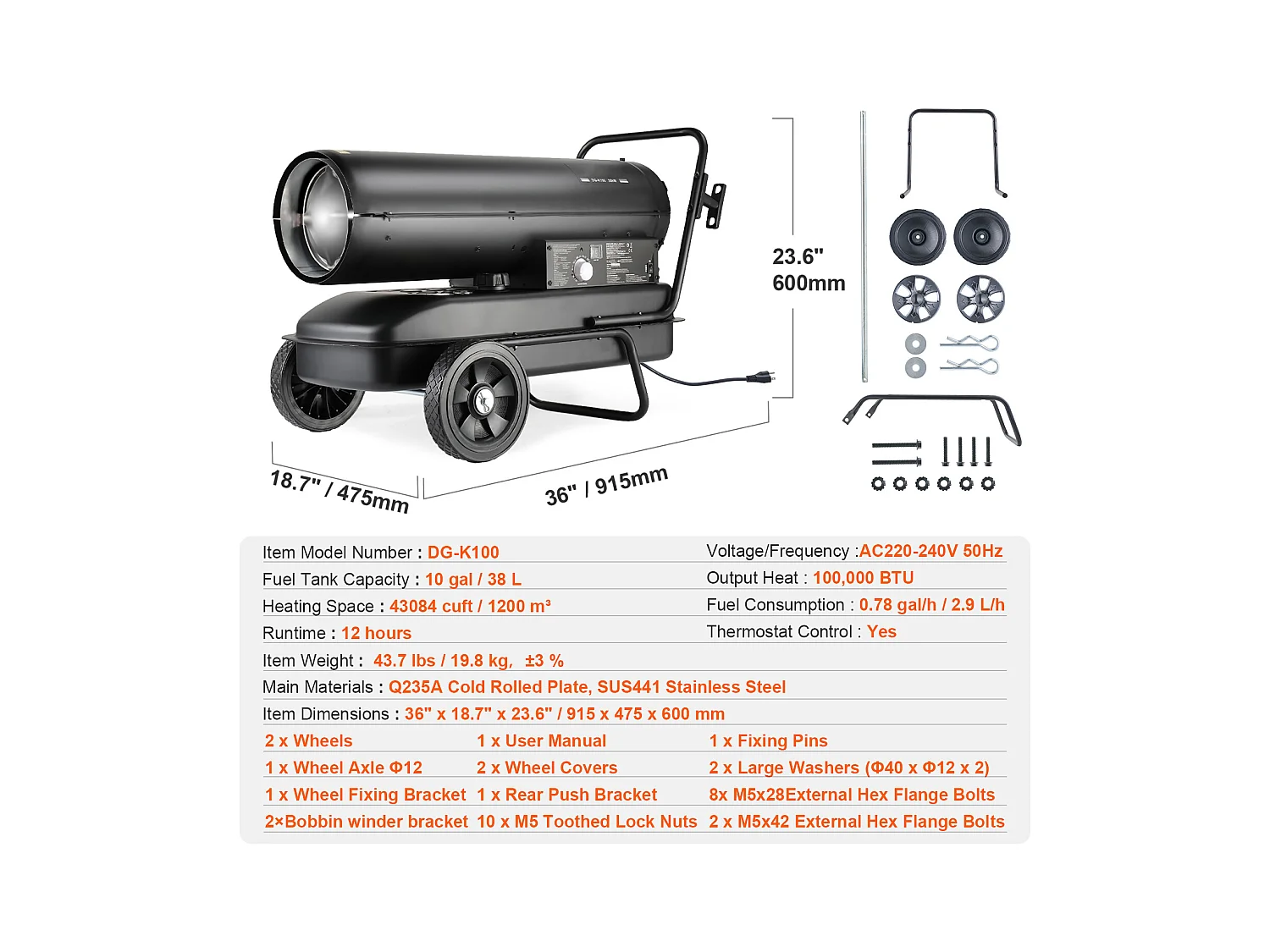 Chauffage SucceBuy au Kérosène/Diesel Haute Puissance - Économe en Énergie et Polyvalent
