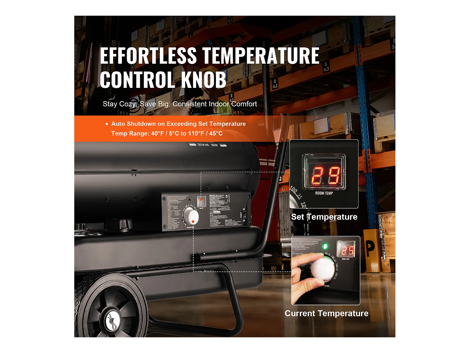 Chauffage SucceBuy au Kérosène/Diesel Haute Puissance - Économe en Énergie et Polyvalent