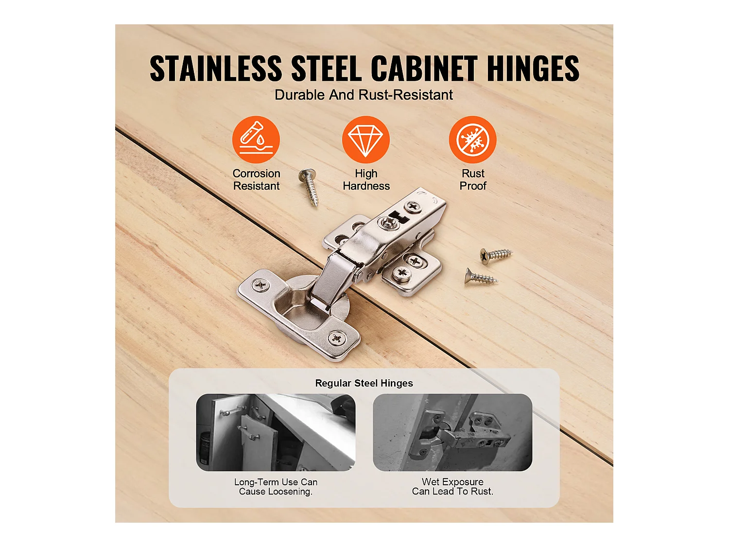Charnières de Porte d'Armoire à Fermeture Douce SucceBuy, Pour Type Sans Cadre Superposition Complète 40 Paquets