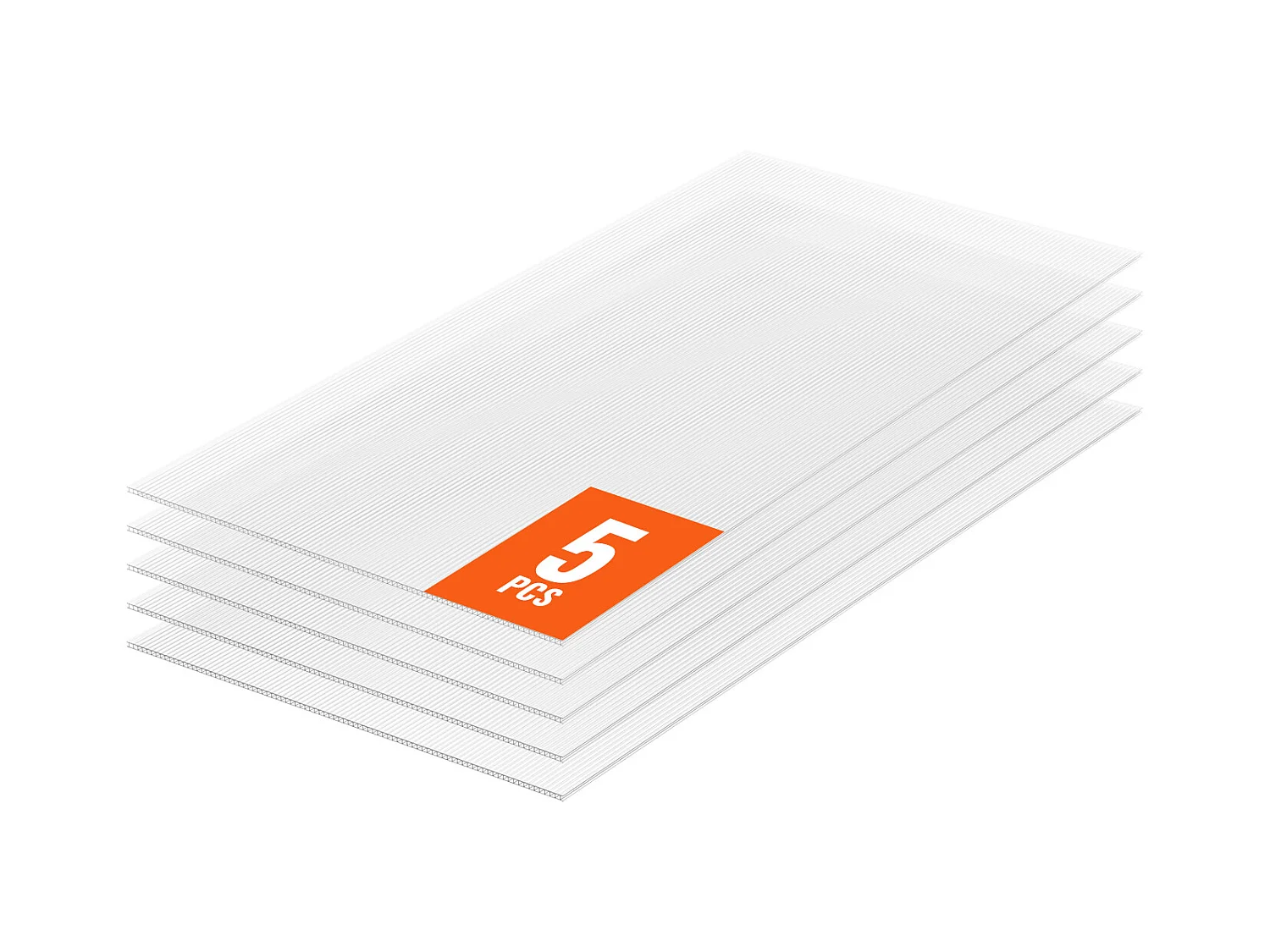 Kaspanelen SucceBuy van Polycarbonaat Set van 5, 61cm X 122 cm X 0.8 cm Dakplaten