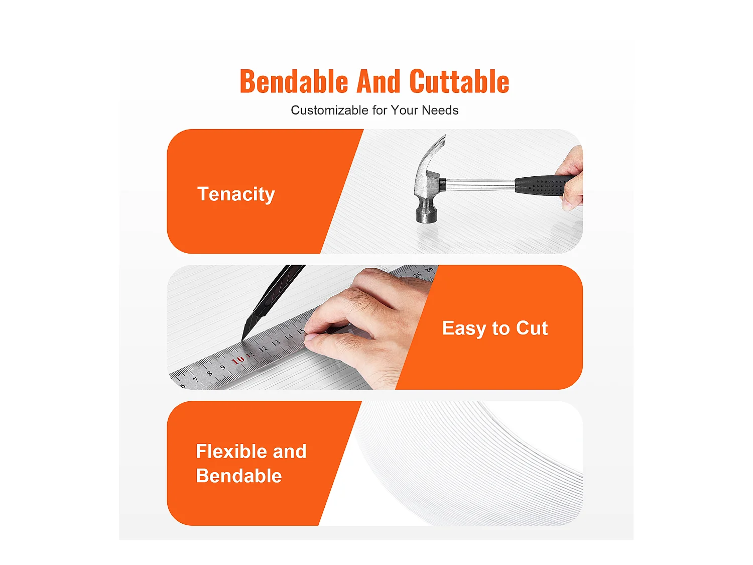 Kaspanelen SucceBuy van Polycarbonaat Set van 5, 61cm X 122 cm X 0.8 cm Dakplaten