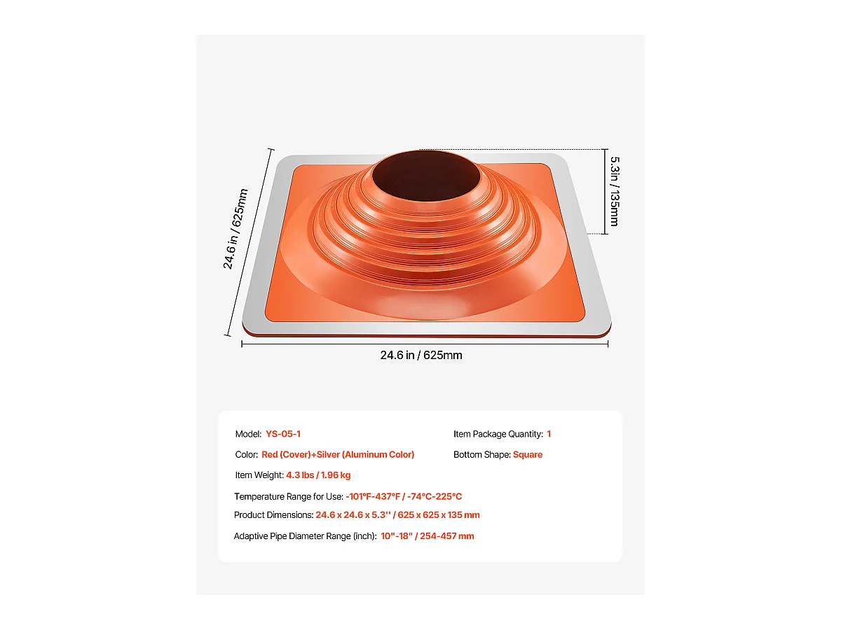 Botas de Solapa SucceBuy para Tubo de 25 a 46cm - Silicona Duradera - Alta Temperatura