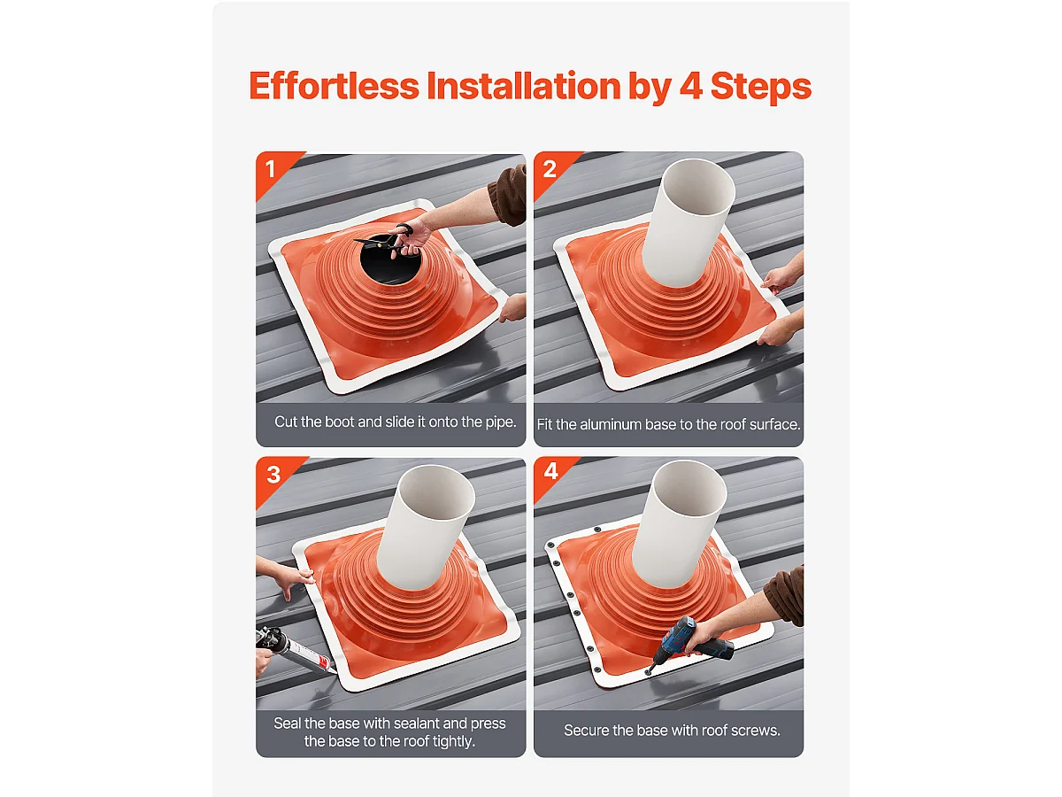 Botas de Solapa SucceBuy para Tubo de 25 a 46cm - Silicona Duradera - Alta Temperatura