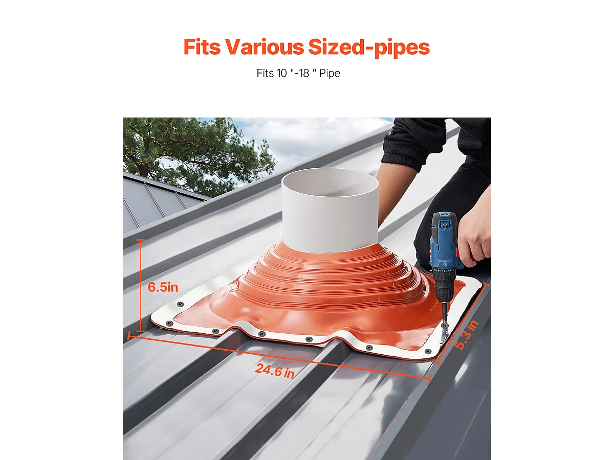 Bottes de Solin SucceBuy pour Tuyau de 25 à 46cm - Silicone Durable - Haute Température