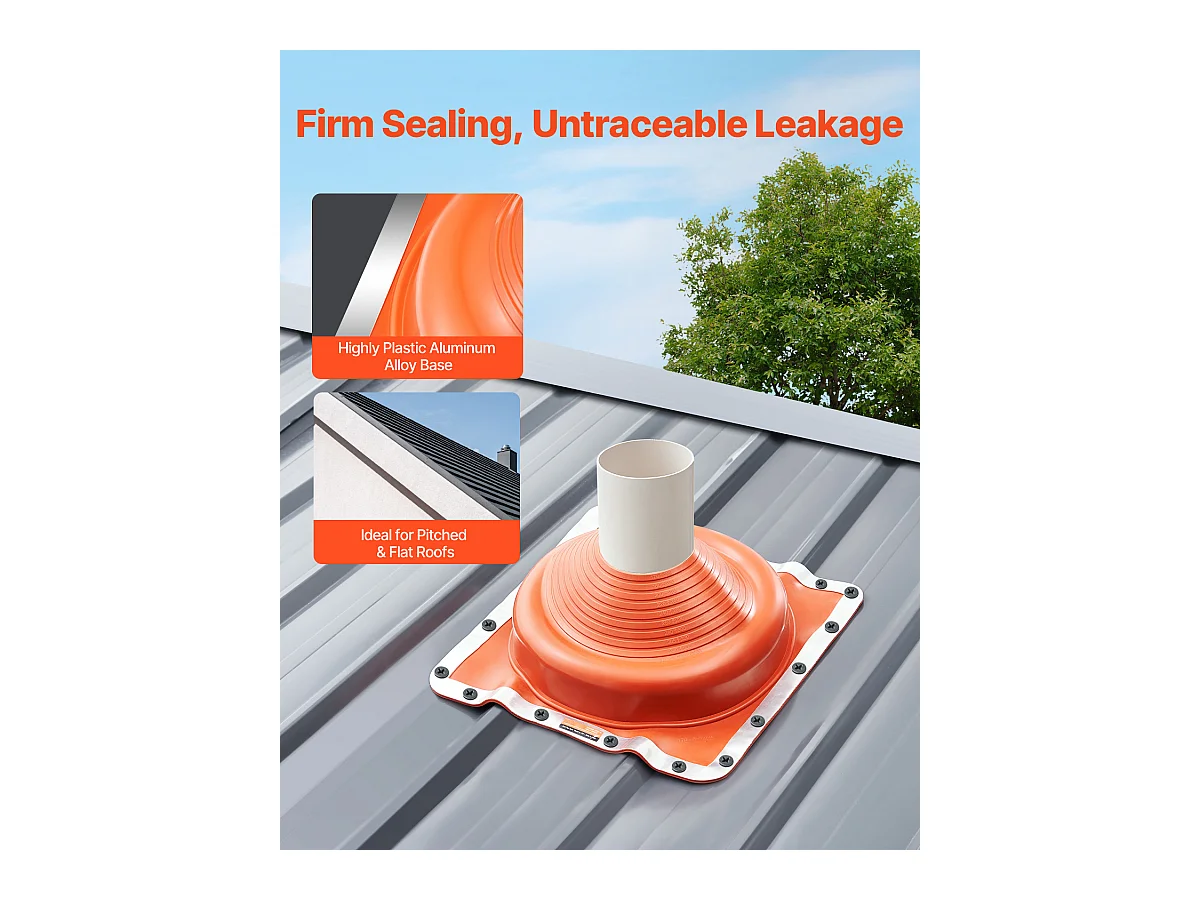 Solins de Toit SucceBuy Lot de 2 en Silicone Haute Température pour Tuyaux de 17 à 36cm