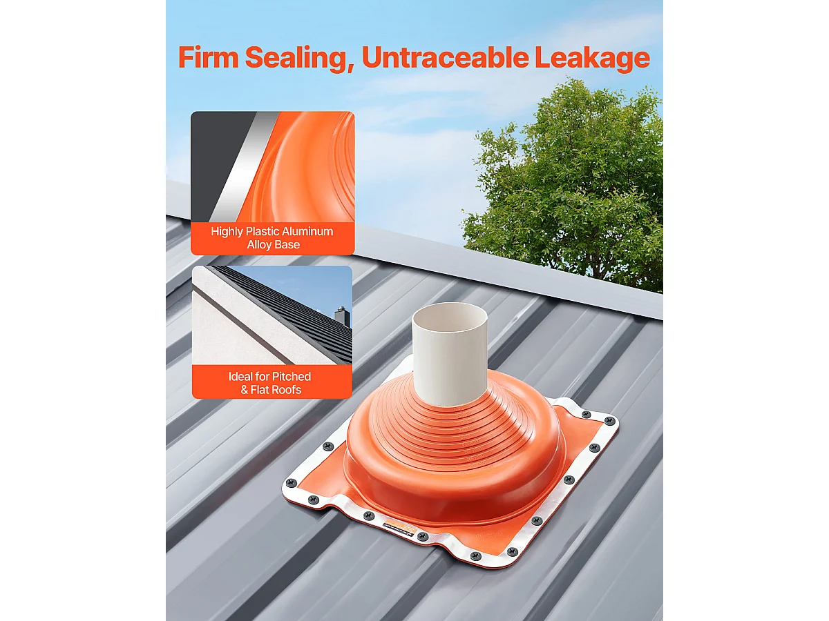 Solins de Toit SucceBuy Lot de 2 en Silicone Haute Température pour Tuyaux de 17 à 36cm