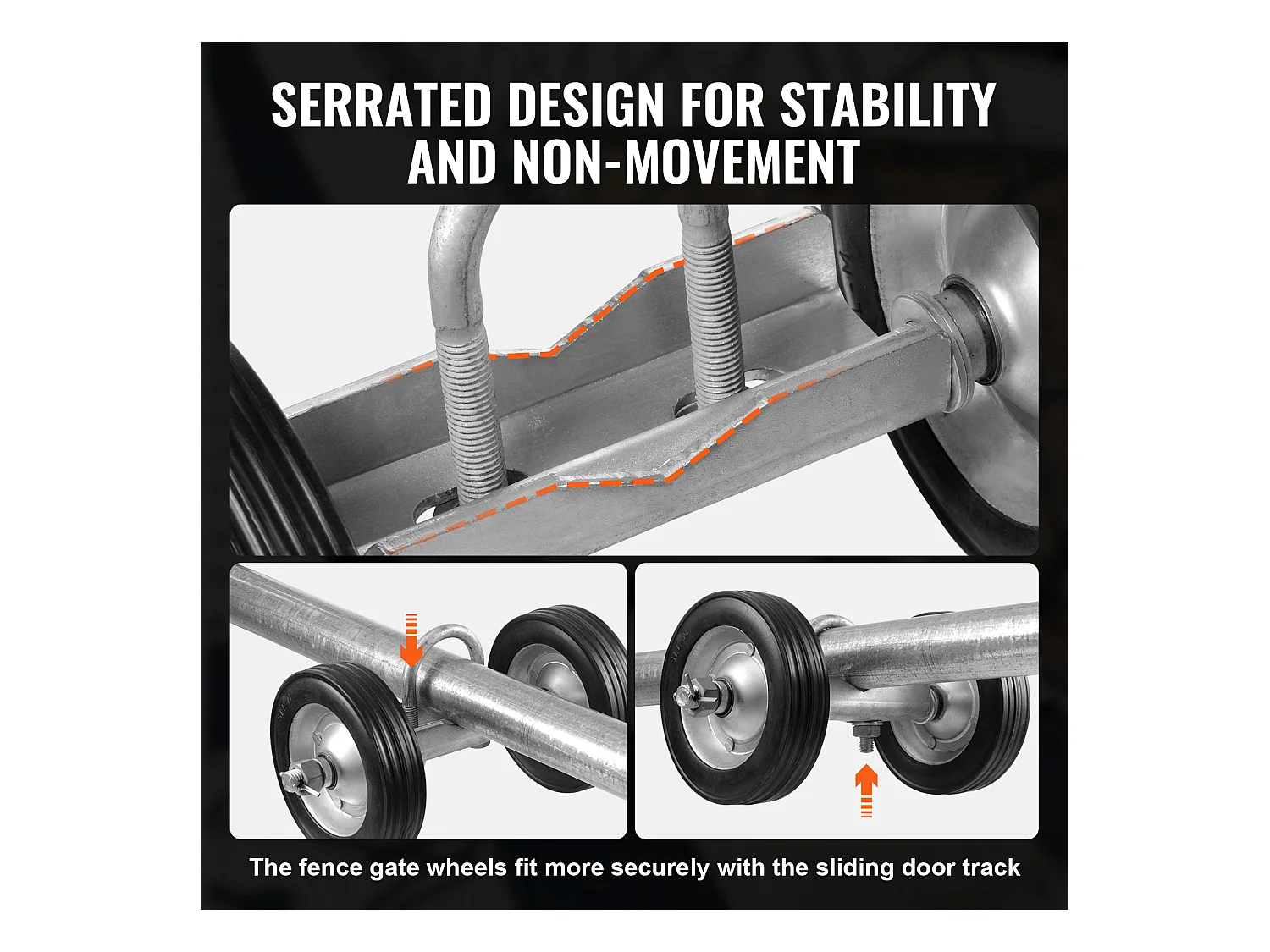 Kit de Portail Coulissant, SucceBuy Kit de Portail Coulissant 15,24 cm Robuste pour Porte 272 kg de Charge