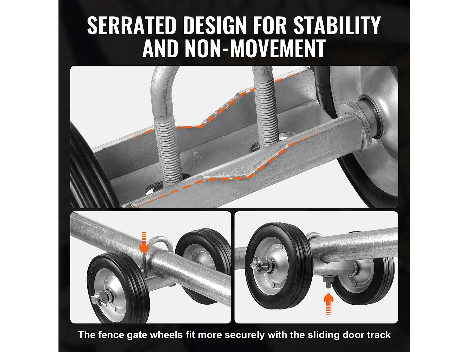 Kit de Portail Coulissant, SucceBuy Kit de Portail Coulissant 15,24 cm Robuste pour Porte 272 kg de Charge