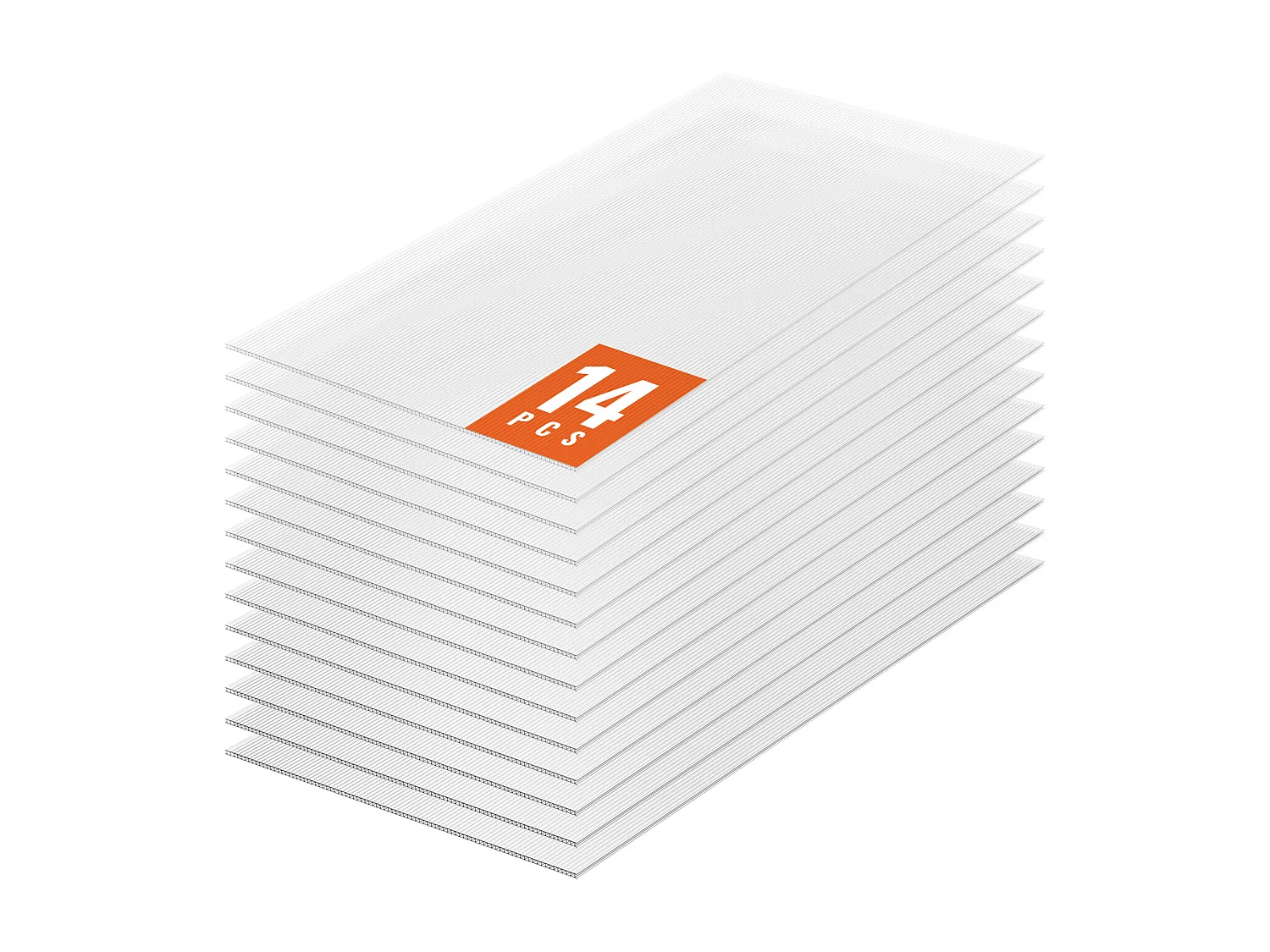 Panneaux de Serre SucceBuy en Polycarbonate Lot de 14, 61cm X 122 cm X 0.4 cm, Feuilles de Toit, Protection UV, Imperméable, Résistance aux Chocs pour Jardin