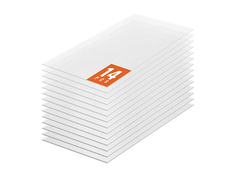 Painéis de Estufa SucceBuy de Policarbonato Lote de 14, 61cm X 122 cm X 0.4 cm, Chapas de Telhado, Proteção UV, Impermeável, Resistente a Impactos para Jardim