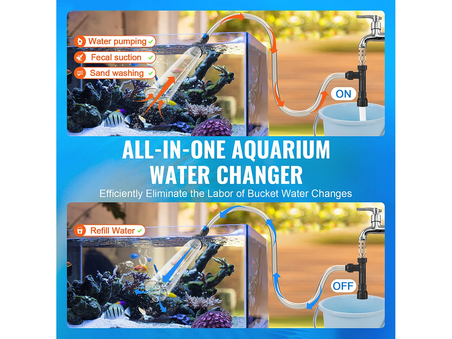 Aspirateur à Gravier pour Aquarium SucceBuy, Siphon en Tuyau PVC 7,6 m