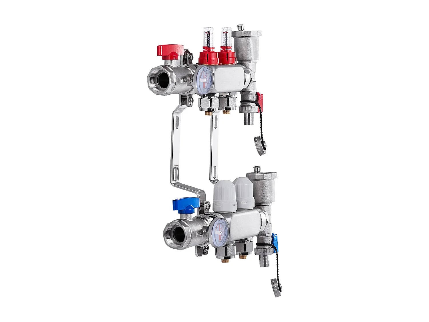 Ensemble de Chauffage SucceBuy par le Sol avec Collecteur de Chaleur Radiante à 2 Branches et Tubes PEX de 2.54/5.08cm
