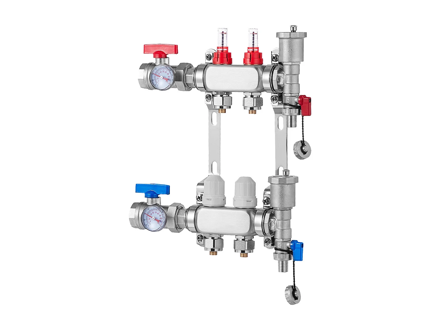 Ensemble de Chauffage SucceBuy par le Sol avec Collecteur de Chaleur Radiante à 2 Branches et Tubes PEX de 2.54/5.08cm