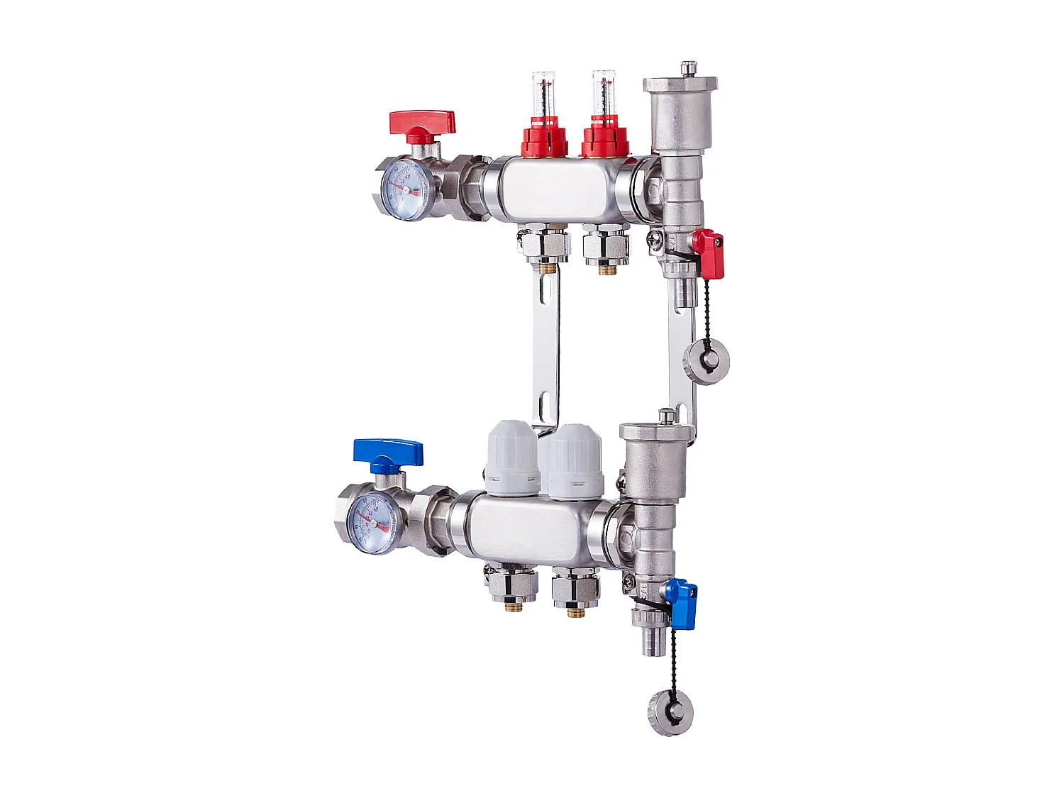 Ensemble de Chauffage SucceBuy par le Sol avec Collecteur de Chaleur Radiante à 2 Branches et Tubes PEX de 2.54/5.08cm