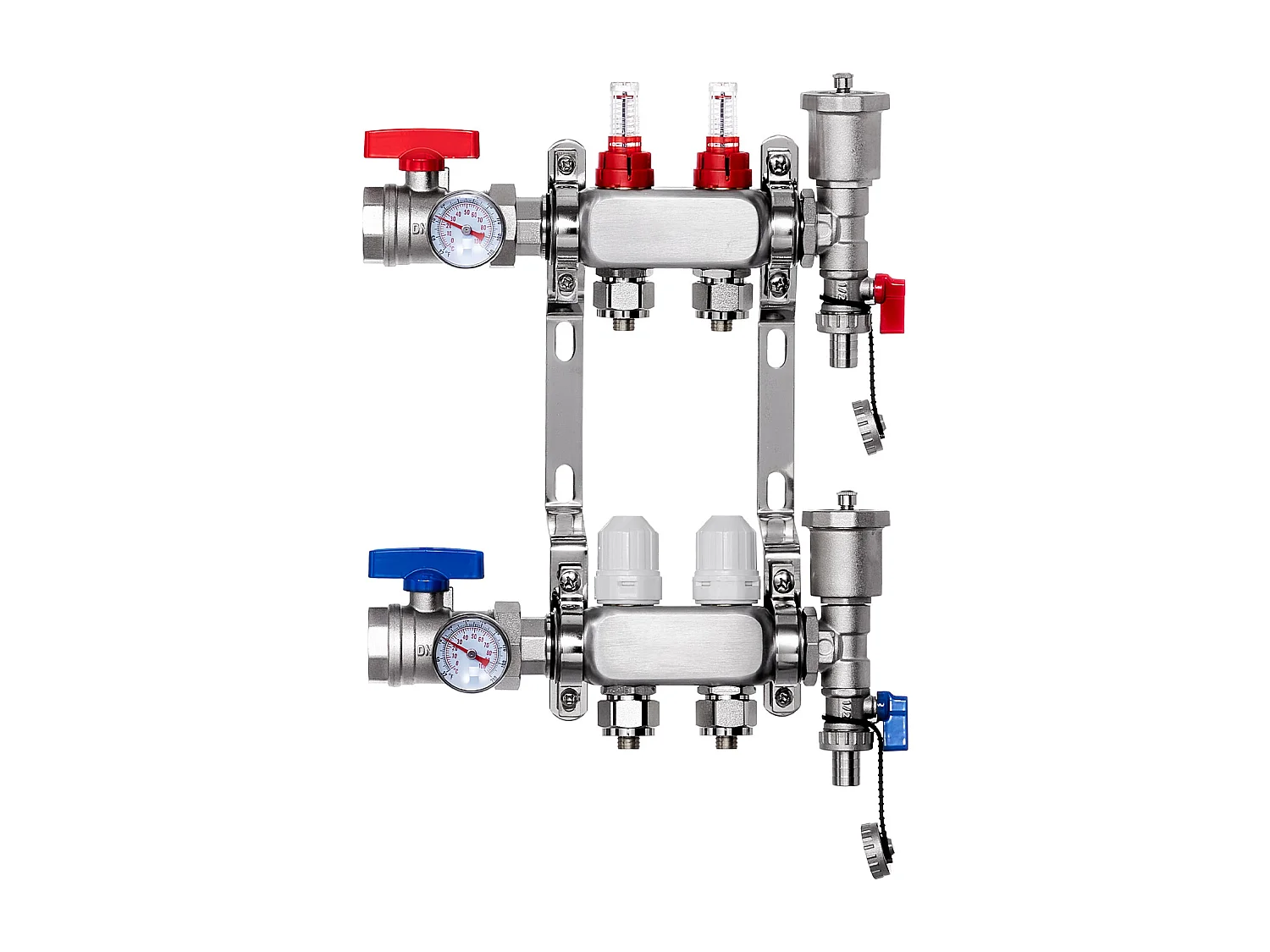 Ensemble de Chauffage SucceBuy par le Sol avec Collecteur de Chaleur Radiante à 2 Branches et Tubes PEX de 2.54/5.08cm
