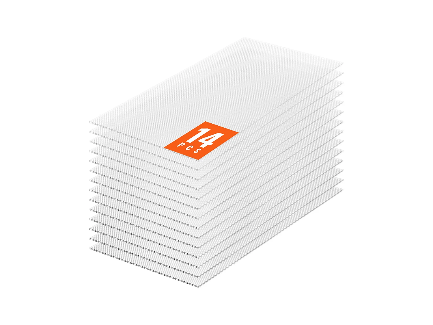 Kaspanelen SucceBuy van Polycarbonaat Set van 14, 61cm X 122 cm X 0.8 cm, Dakplaten, UV-Bescherming, Waterdicht, Slagvast voor Tuin