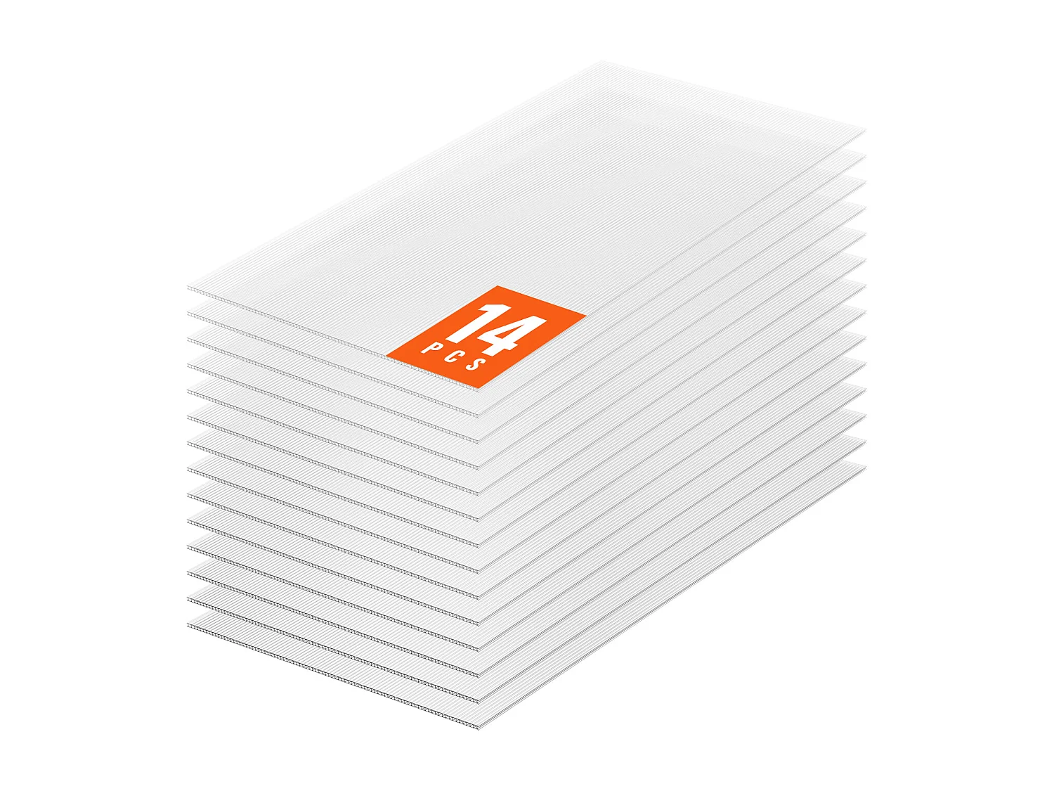 Panneaux de Serre SucceBuy en Polycarbonate Lot de 14, 61cm X 122 cm X 0.8 cm, Feuilles de Toit, Protection UV, Imperméable, Résistance aux Chocs pour Jardin