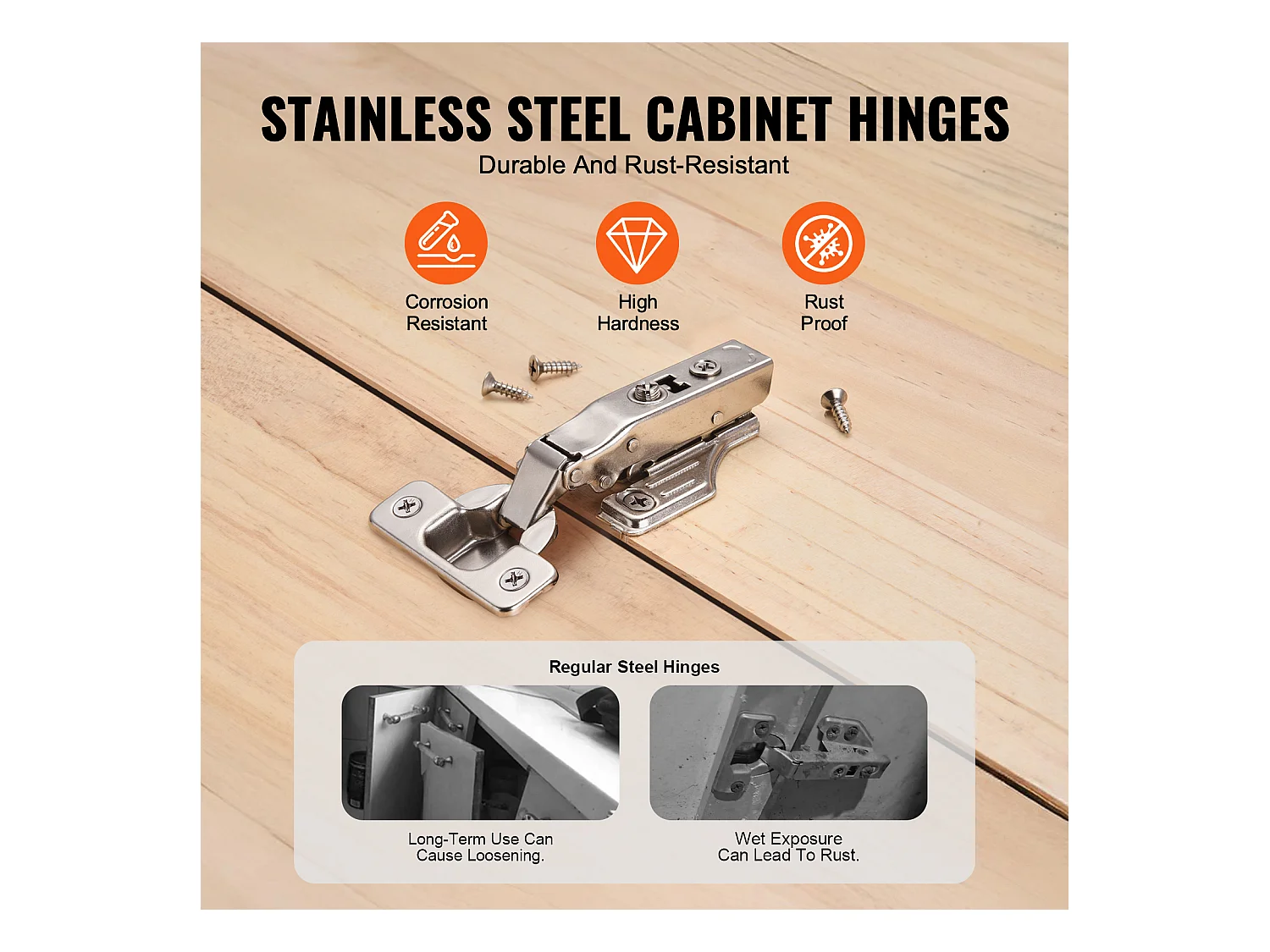 Charnières de Porte d'Armoire à Fermeture Douce SucceBuy, Pour Type Encadré/Sans Cadre 50 Paquets